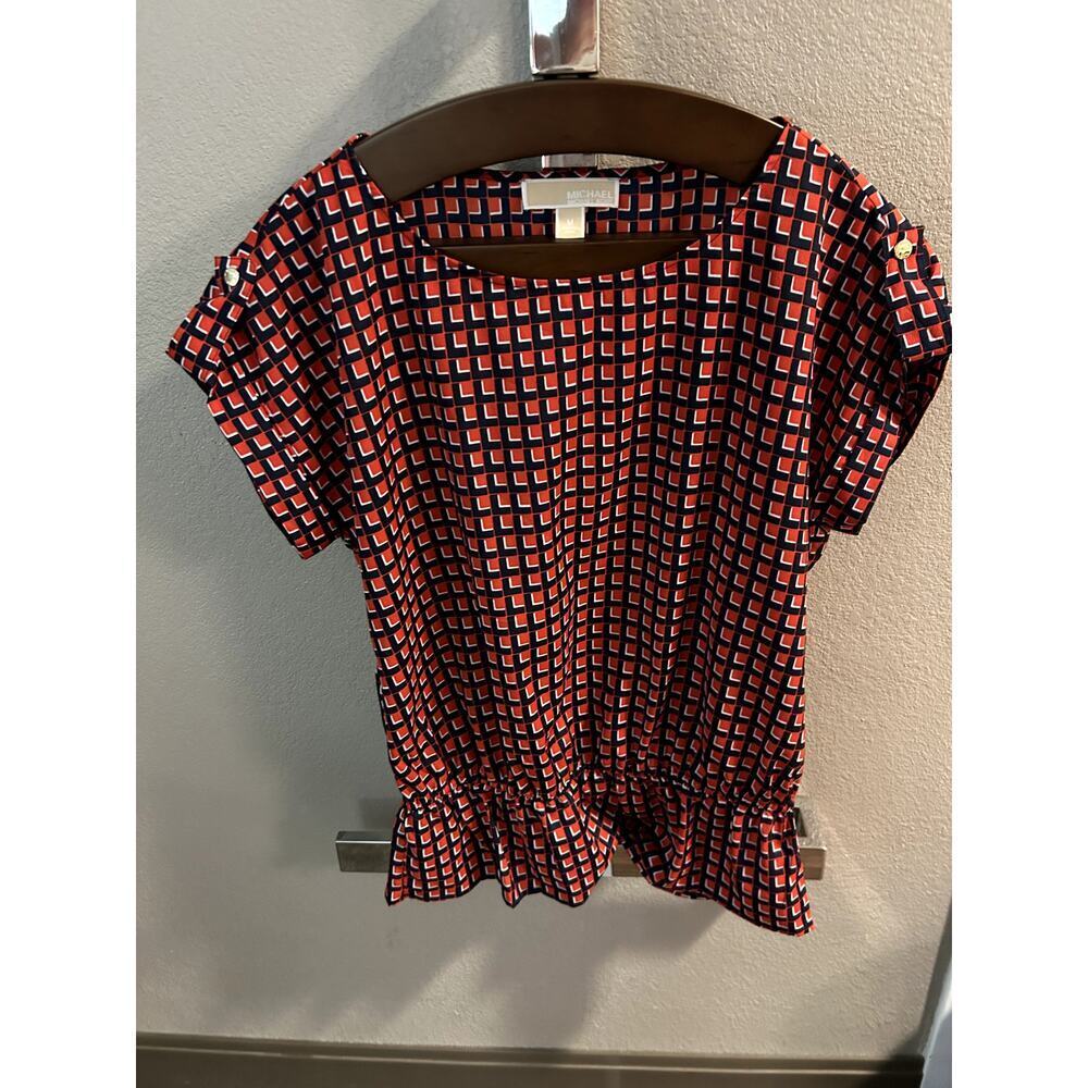 Michael Kors Women's Short Sleeve peplum top Size M